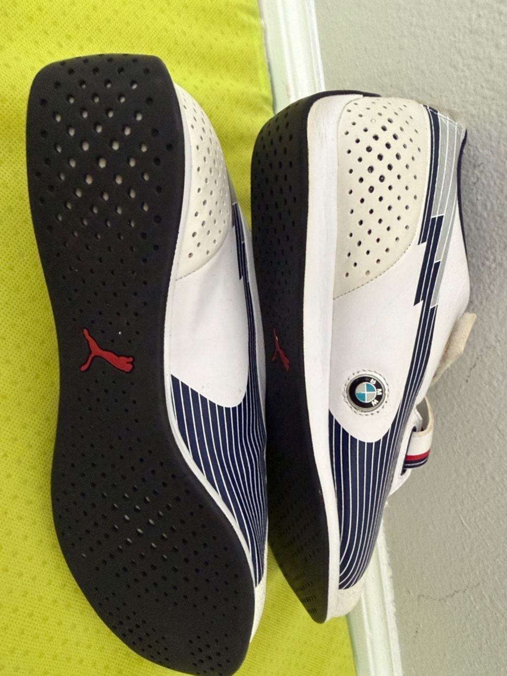 Puma White Navy Racing Sneakers with Red Accent - Picture 2 of 5